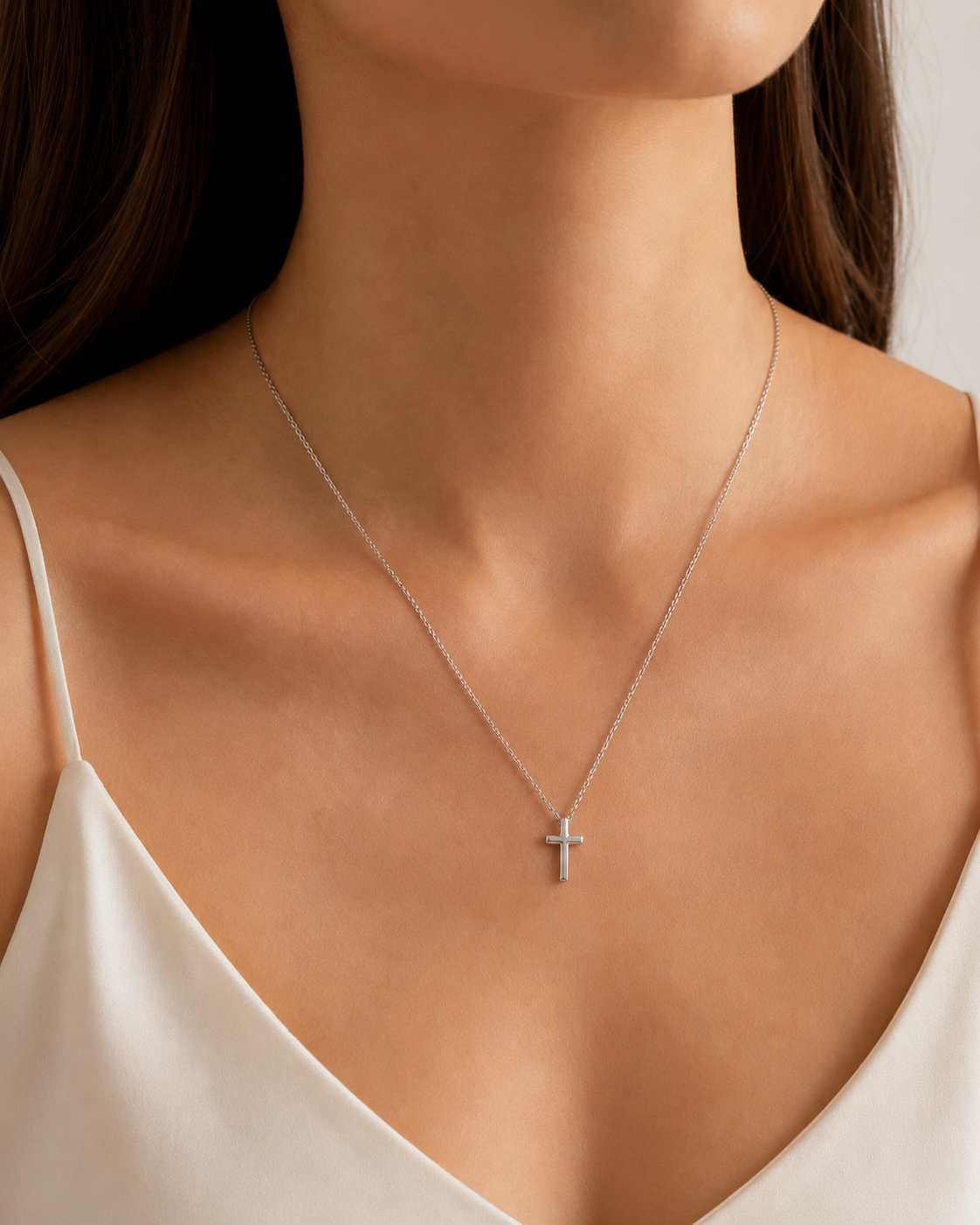Fio em Prata com Cruz Minimalista - Ourivesaria Martins